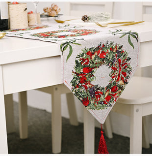 Christmas decorations knitting cloth table decor