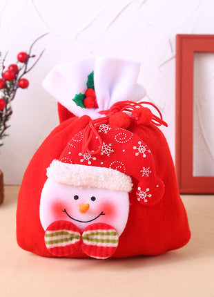 Christmas Decoration Christmas gift bag cloth bag backpack brushed Santa Snowman gift candy
