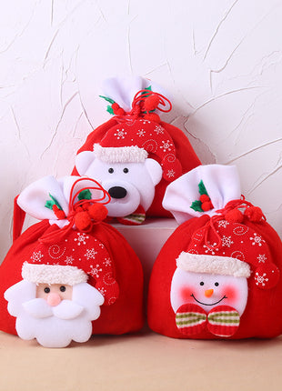 Christmas Decoration Christmas gift bag cloth bag backpack brushed Santa Snowman gift candy