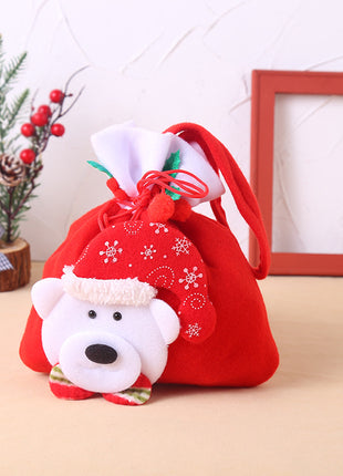 Christmas Decoration Christmas gift bag cloth bag backpack brushed Santa Snowman gift candy