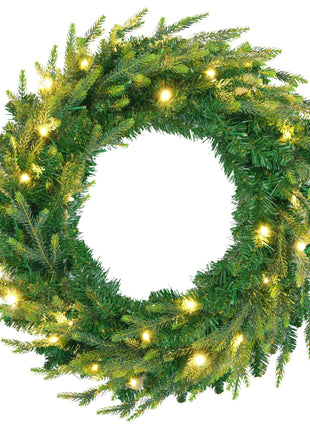 6FT Pre-Lit Aspen Fir Artificial Christmas Tree With Garlands And Wreath - 380 Multi-Color 11 Mode LED Lights, 861 PE Branch Tips