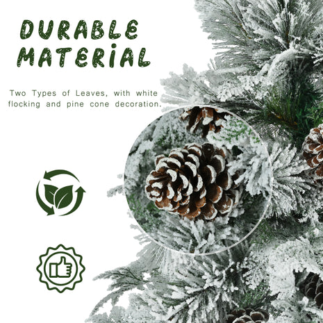 6FT Pre Lit Spruce Flocked Christmas Tree