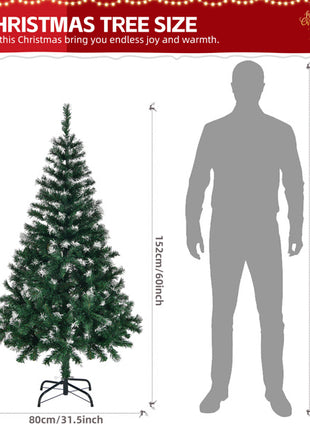 5ft Christmas Tree - Snow Tipped Branches, 480 Branches