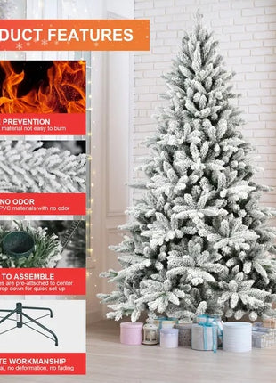 5FT Flocking Hinged Christmas Tree