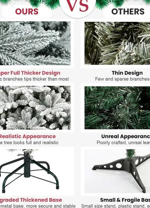 5FT Flocking Hinged Christmas Tree