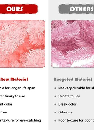 7.5FT Hinged Full Fir Pink Christmas Tree