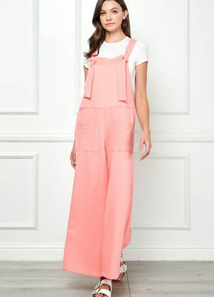 Veveret Wide Strap French Terry Overalls - MimiStylez