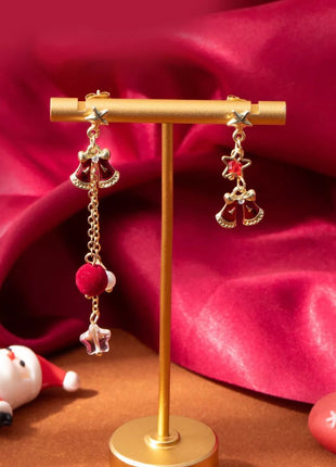18K Gold - Plated Christmas Bell Earrings - MimiStylez