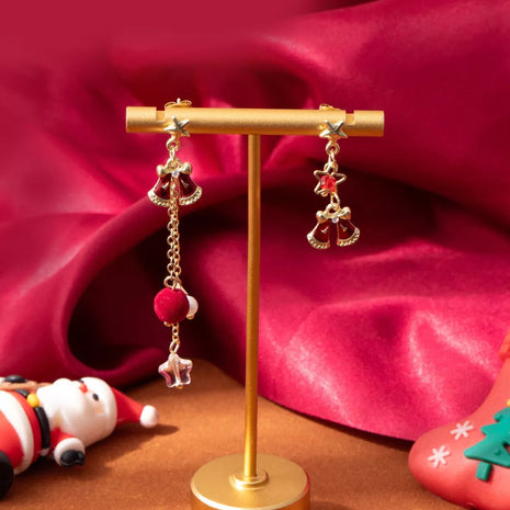 18K Gold - Plated Christmas Bell Earrings - MimiStylez