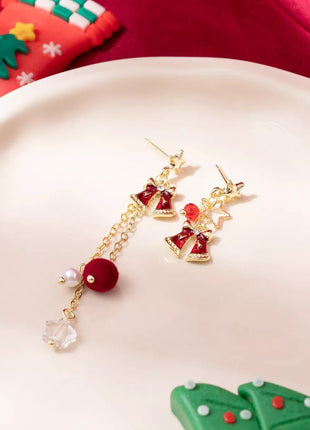 18K Gold - Plated Christmas Bell Earrings - MimiStylez