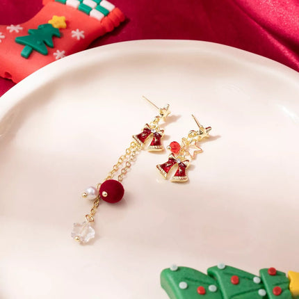 18K Gold - Plated Christmas Bell Earrings - MimiStylez