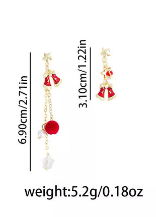 18K Gold - Plated Christmas Bell Earrings - MimiStylez