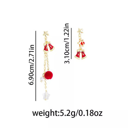 18K Gold - Plated Christmas Bell Earrings - MimiStylez