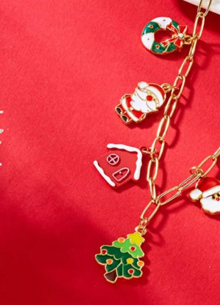 18K Gold - Plated Christmas Charm Necklace - MimiStylez