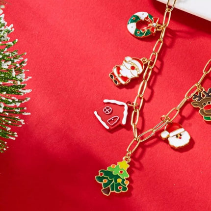 18K Gold - Plated Christmas Charm Necklace - MimiStylez