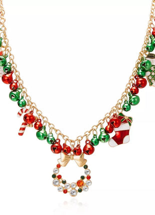 18K Gold - Plated Christmas Charm Necklace - MimiStylez