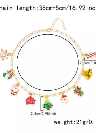 18K Gold - Plated Christmas Charm Necklace - MimiStylez