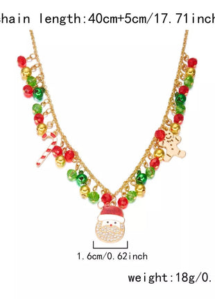 18K Gold - Plated Christmas Charm Necklace - MimiStylez
