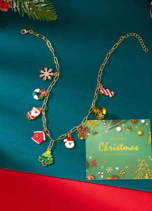 18K Gold - Plated Christmas Charm Necklace - MimiStylez