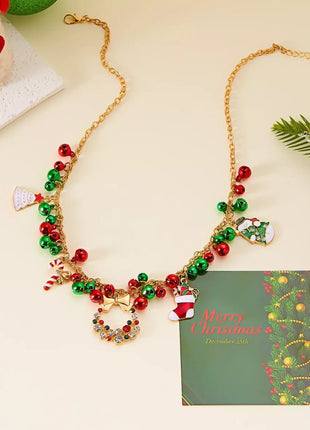 18K Gold - Plated Christmas Charm Necklace - MimiStylez