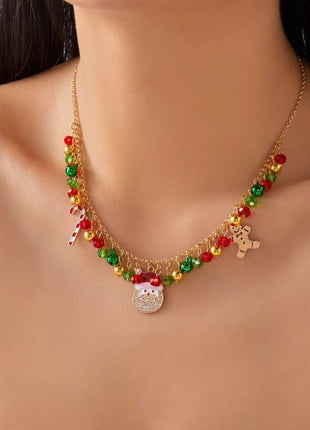 18K Gold - Plated Christmas Charm Necklace - MimiStylez