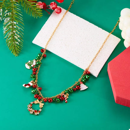 18K Gold - Plated Christmas Charm Necklace - MimiStylez