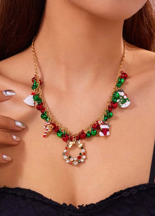 18K Gold - Plated Christmas Charm Necklace - MimiStylez