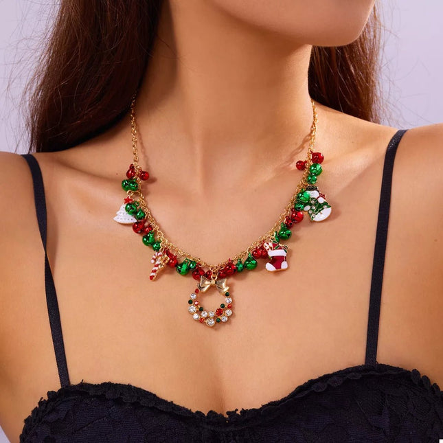 18K Gold - Plated Christmas Charm Necklace - MimiStylez