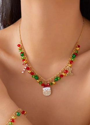 18K Gold - Plated Christmas Charm Necklace - MimiStylez