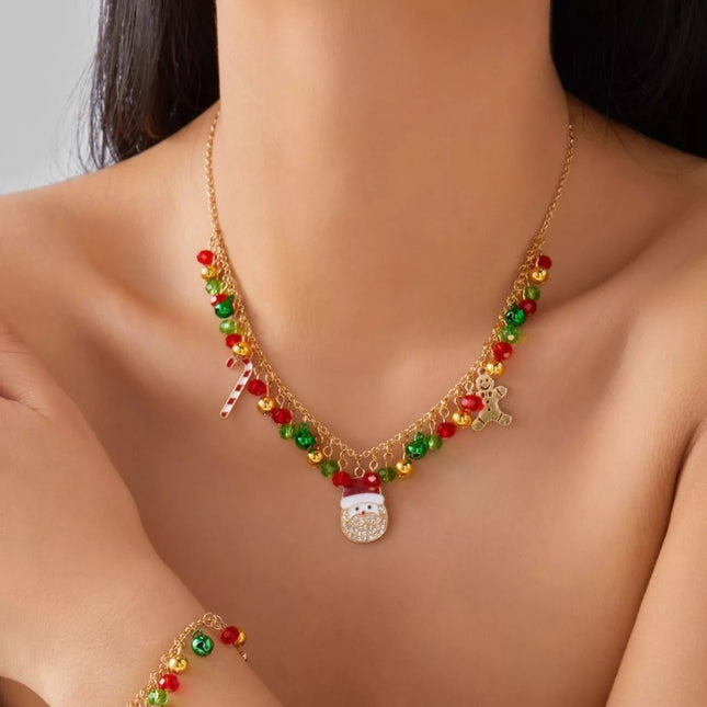18K Gold - Plated Christmas Charm Necklace - MimiStylez