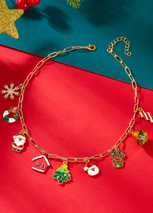18K Gold - Plated Christmas Charm Necklace - MimiStylez