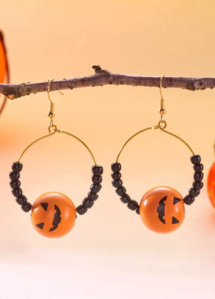 18K Gold - Plated Halloween Bead Earrings - MimiStylez