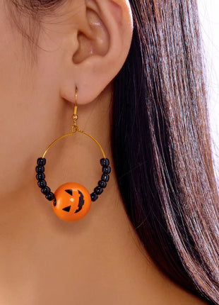 18K Gold - Plated Halloween Bead Earrings - MimiStylez