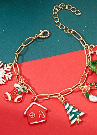 18K Gold - Plated Resin Christmas Theme Bracelet - MimiStylez