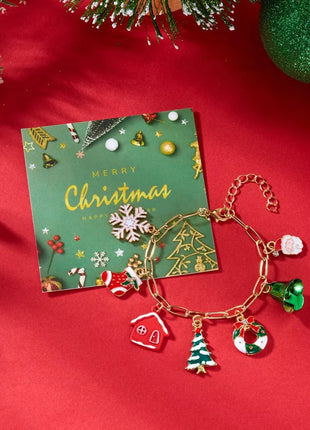 18K Gold - Plated Resin Christmas Theme Bracelet - MimiStylez