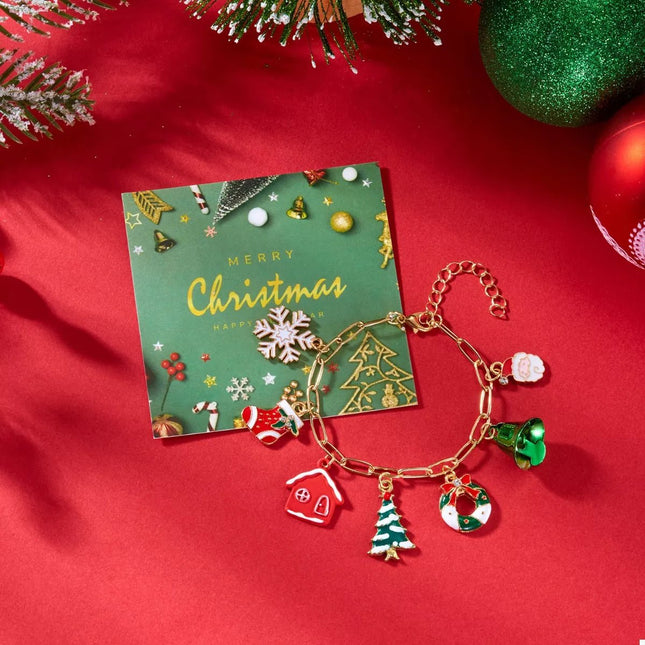 18K Gold - Plated Resin Christmas Theme Bracelet - MimiStylez