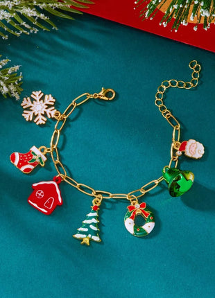 18K Gold - Plated Resin Christmas Theme Bracelet - MimiStylez