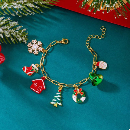 18K Gold - Plated Resin Christmas Theme Bracelet - MimiStylez