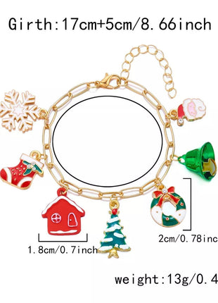 18K Gold - Plated Resin Christmas Theme Bracelet - MimiStylez