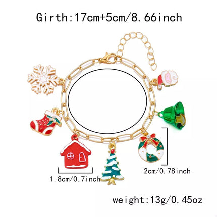 18K Gold - Plated Resin Christmas Theme Bracelet - MimiStylez