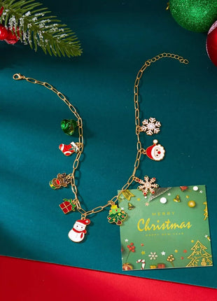 18K Gold - Plated Resin Christmas Theme Necklace - MimiStylez