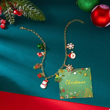 18K Gold - Plated Resin Christmas Theme Necklace - MimiStylez