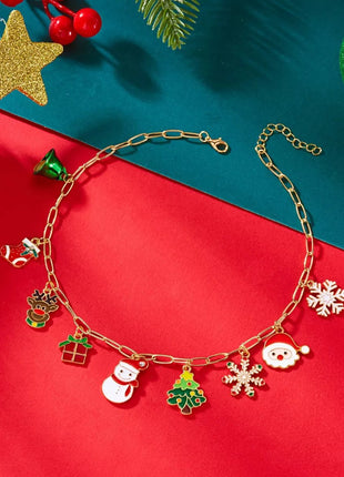 18K Gold - Plated Resin Christmas Theme Necklace - MimiStylez