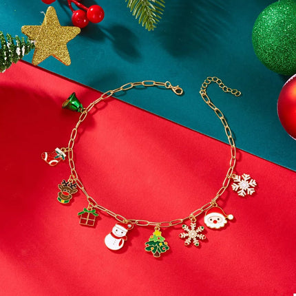 18K Gold - Plated Resin Christmas Theme Necklace - MimiStylez