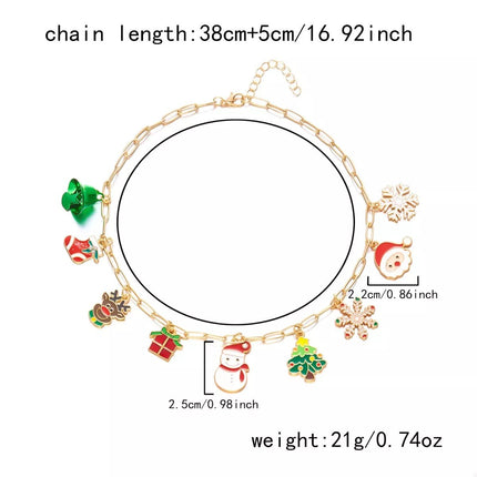 18K Gold - Plated Resin Christmas Theme Necklace - MimiStylez