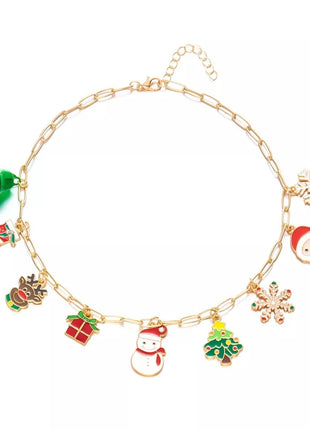18K Gold - Plated Resin Christmas Theme Necklace - MimiStylez