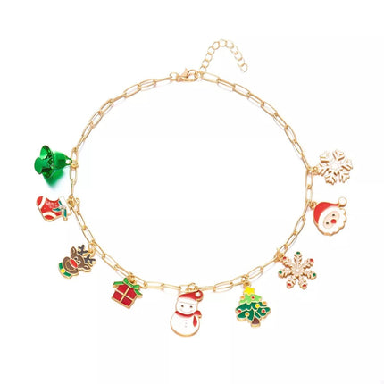 18K Gold - Plated Resin Christmas Theme Necklace - MimiStylez