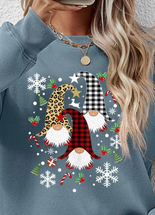 Faceless Gnomes Graphic Drop Shoulder Sweatshirt - MimiStylez