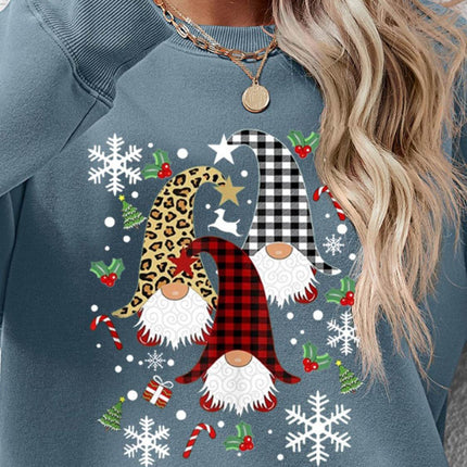 Faceless Gnomes Graphic Drop Shoulder Sweatshirt - MimiStylez