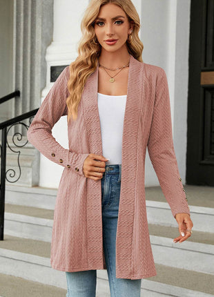 Open Front Long Sleeve Cardigan - MimiStylez